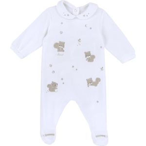 Chicco, Tutina con apertura patello, ciniglia, babymeisje, wit, 12 m, ontworpen in Italië, Bianco, 12 m, Wit