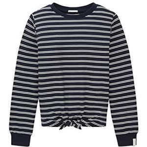 TOM TAILOR Meisjes sweatshirt, 31442 - strepen wit Navy Off, 176, 31442 - strepen Navy Off wit