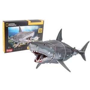 EXPLORA - Grote witte haai - 3D-puzzels - 540213-72 stukjes - Dieren - Niveau 4 - Lijmvrij en Schaar - Vis - Bouwkundige Nationale Licentie - Bouwspel - 8 jaar