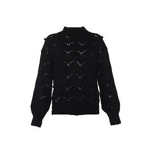 faina Pull en tricot ondulé pour femme Noir Taille XL/XXL, Noir, XL