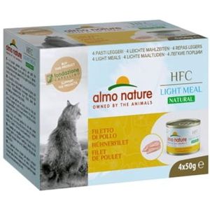 Almo Nature - HFC Natural Light Meal - Kipfilet - Natvoer voor volwassen katten: 4 dozen van 50 g