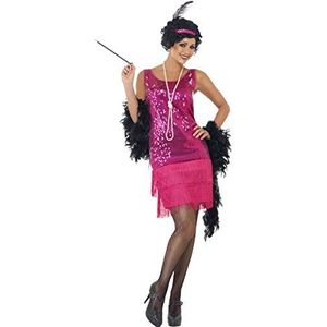 Smiffys 22417 dames kostuum avondjurk roze (fuchsia) XL