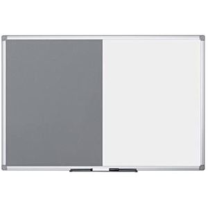 Bi-Office Maya magneetbord van vilt, 900 x 600 mm, grijs
