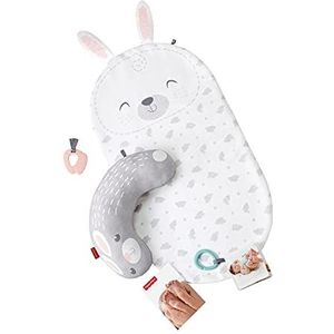 Fisher-Price Mijn wellnessset met baby met konijnenmat, kruipkussen, massagegids en afneembaar speelgoed, vanaf de geboorte, GJD32