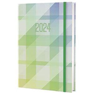 Collins Amara AM153.52-24 Agenda semainier format A5 – Planificateur de style de vie pour le bureau, le travail, la maison et la maison – Agenda semainier de janvier à décembre 2024 – Vert