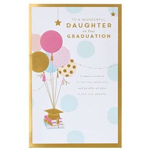 UK Greetings Carte de remise de diplôme pour fille avec enveloppe – Motif ballons