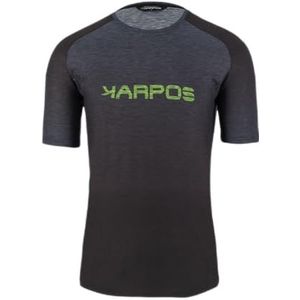 KARPOS Prato Piazza T-shirt en jersey pour homme, Noir/bleu ombré/vert jasmin, 3XL