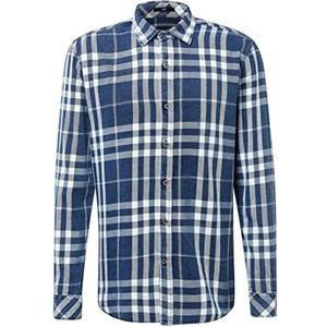 Mavi check shirt heren, indigo check, S, Indigo Check