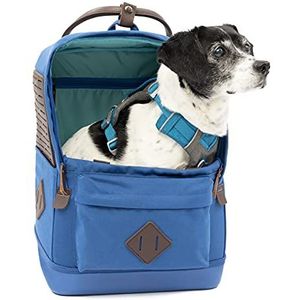 Kurgo Nomad transporttas voor kleine honden en katten, ideaal voor wandelen of reizen, waterdichte bodem, dubbele draaggreep, blauw