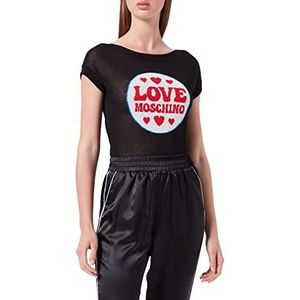 Love Moschino dames trui intarsia, zwart.