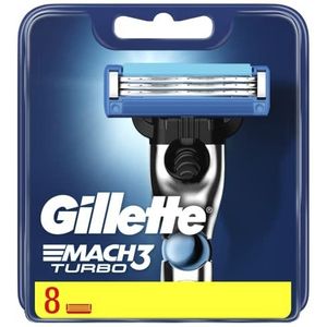 Gillette Mach3 Turbo scheermesjes, zilver, 8 stuks