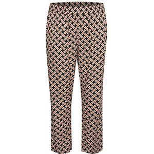 Kaffe Curve Kcqing Casual Pants Dames, zwart, oranje Grafic Print