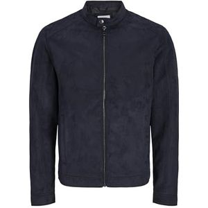 Jack & Jones Jjedylan Clean Noos Kunstsuède jas voor heren (1 stuk), Jet zwart.