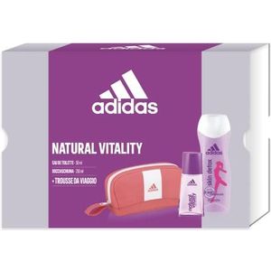 Adidas, Natural Vitality Cadeauset voor dames, 30 ml en Skin Detox douchegel schuimbad 250 ml en zakje