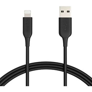 Amazon Basics Lightning naar USB A-kabel, MFi gecertificeerde oplaadkabel voor iPhone, zwart, 1,8 m (2 stuks)