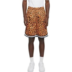 Urban Classics AOP Short surdimensionné en maille pour homme, longueur genou, coupe mi-haute, disponible en tailles S à 5XL, léopard orange, XL