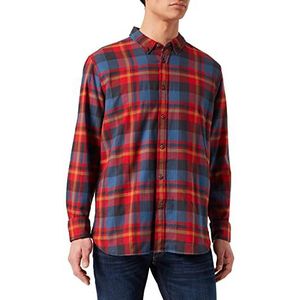 Mustang Clemens HB Flannel herenhemd, donkerrood 12182, S, donkerrood 12182