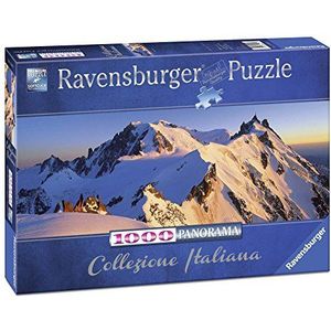 Ravensburger Puzzel, puzzel 1000 stukjes, Mont Blanc Panorama, puzzel voor volwassenen, Italiaanse collectie, Ravensburger puzzel, hoogwaardige print