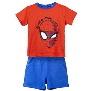 2-delige set Spiderman - T-shirt en shorts - maat 18 maanden - gemaakt van 100% katoen - koel en comfortabel - knoopsluiting - origineel product ontworpen in Spanje, meerkleurig, 18 maanden,