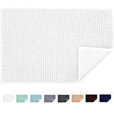 JARITTO Badmat, antislip, microvezel, chenille, zacht, machinewasbaar, absorberend, voor douche en toilet, 50 x 80 cm, wit