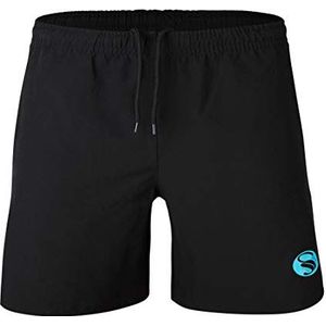 STARK SOUL Ademende sportbroek voor heren, korte shorts met zijzakken, zwart.