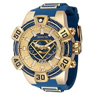 Invicta Herenhorloge analoog kwarts met siliconen armband 41077 goud, Goud