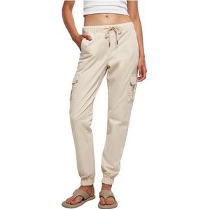 Urban Classics Cargo-joggingbroek met hoge taille voor dames, damesbroek, Wit zand