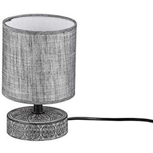Tafellamp basis keramiek versierd met lampenkap lampenkap bedlampenkap bureaulamp Lume geschikt voor slaapkamer studio woonkamer grijs H 20,5 cm (grijs)