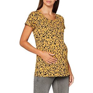 Supermom Ss AOP luipaard T-shirt voor dames, Honey Mustard - P645