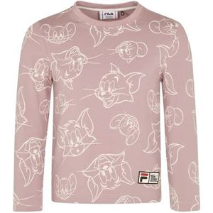 Fila Topeka T-shirt met lange mouwen, uniseks, kinderen, Lila Shadow Tom & Jerry Aop