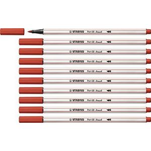 Brushstift STABILO Pen 568/48 karmijn rood | 10 stuks