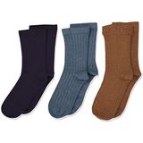 MINYMO Wool Socks-Rib 3 stuks wollen sokken, Dark Navy, 19 kinderen, uniseks, Blauw