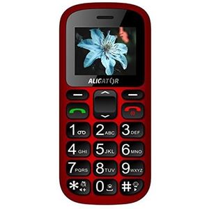 ALIGATOR Seniors AZA321RB mobiele telefoon met 1,8 inch kleurendisplay, SOS-knop en lokalisatie, rood/zwart