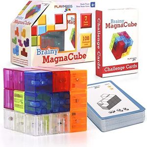 Playmags Brainy Cube met Brainy Cube uitdagingskaarten, bouwstenen voor creatief spel, educatief speelgoed voor kinderen vanaf 3 jaar