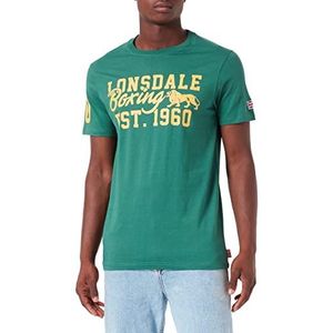 Lonsdale Freswick T-shirt voor heren, groen/mosterd