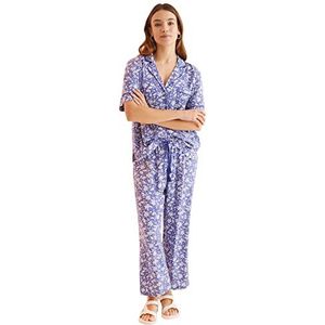 Women'secret Ss23_02073-73 dames pijama set, Blauwe print