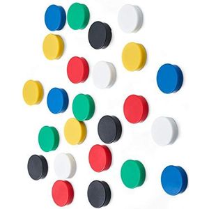 Scribble 25 mm whiteboard/koelkastmagneet, verschillende kleuren (24 stuks)