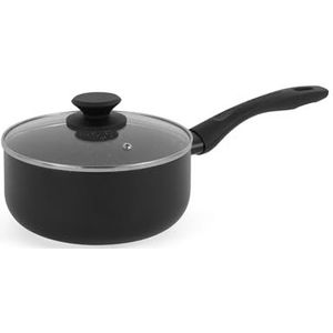 Progress BW12907EU7 Marble Ceramic 16 cm Saucepan met Deksel - Non-Stick Koken Pot met Metallic Marmeren Keramische Coating, 1,4 l Capaciteit, Inductie Hob Suitable, Geperst Aluminium Koekware,
