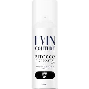 EVIN COIFFURE | Spray retouche pour cheveux 06 noir, 75 ml, spray correcteur pour cheveux, application facile