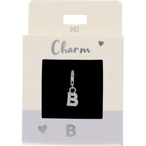 Depesche 11785-003 Express Yourself Charms Hanger voor kettingen en armbanden, letter B, verzilverd, als klein cadeau