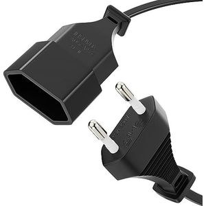 sonero Stroomkabel - 2 m - Europese stekker type C plat naar eurostekker - voor tv, gameconsole, huishoudelijke apparaten - zwart