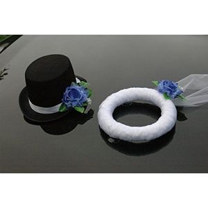 Sluier en hoed sieraden auto bruid paar roos decoratie bruiloft auto bruiloft auto auto bruiloft auto auto auto bruiloft auto auto bruiloft auto (lichtblauw)