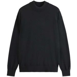 Scotch & Soda Core - Dropped Shoulder Mock Neck Pullover Sweater Heren, Zwart 001