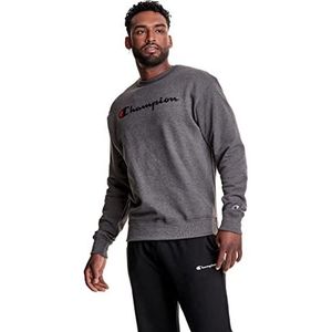 Champion Sweatshirt met ronde hals voor heren, Graniet Chiné/Champion Script