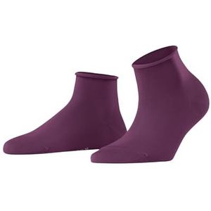 FALKE Dames Cotton Touch korte sokken, ademend, duurzaam, dun, effen, glanzende kleur, elegant, platte teennaad voor dagelijks gebruik, 1 paar, Paars (Hibiscus 8807) - Milieuvriendelijk