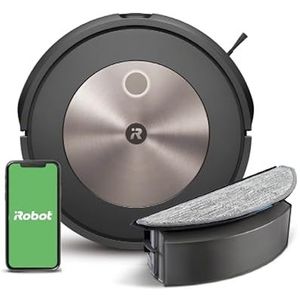 iRobot Roomba Combo j5 (j5176) – robotstofzuiger 2-in-1, wifi-verbinding, rubberen afzuigers voor meerdere oppervlakken – wasfunctie – cartografie, geheugen, aanpassingen – detecteert en voorkomt