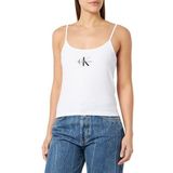 Calvin Klein Jeans Gebreide tops met korte mouwen voor dames, Wit (helder wit)