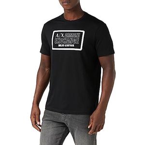 Armani Exchange Regular Fit Box Logo Pima Cotton Tee T-shirt voor heren, zwart.