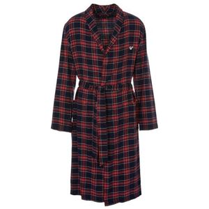 Emporio Armani Dressing-Gown Tartan Flannel Nightgown voor heren, Check Marine/Rood