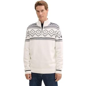 TOM TAILOR 1044481 Cardigan voor heren, 36960 - gebroken wit - marineblauw Fair Isle